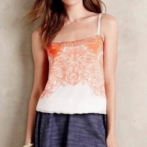 Anthropologie OS One September Piha Coral Cami Tank Blouse Size Small